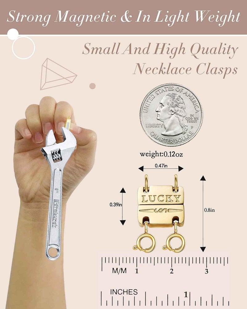 OHINGLT Lucky Necklace Layering Clasp Separator for Stackable,14K Gold and Silver Plated Multiple Necklace Clasps for Women - Image 3